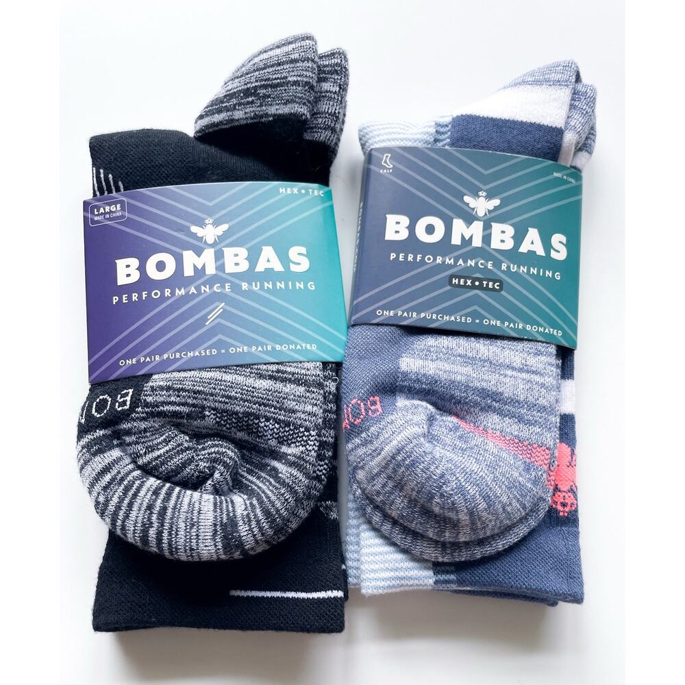 NWT Bombas Performance Running Socks Size Large Two Pairs